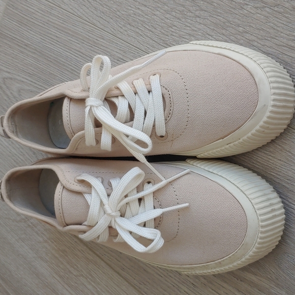 Everlane 100% Organic Canvas Cotton Platform Sneakers US women's 5 EUC - Picture 9 of 12